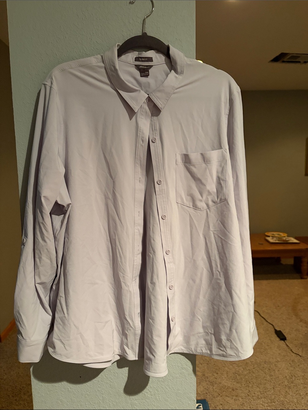 Eddie Bauer Light Gray Long-Sleeve Button Shirt